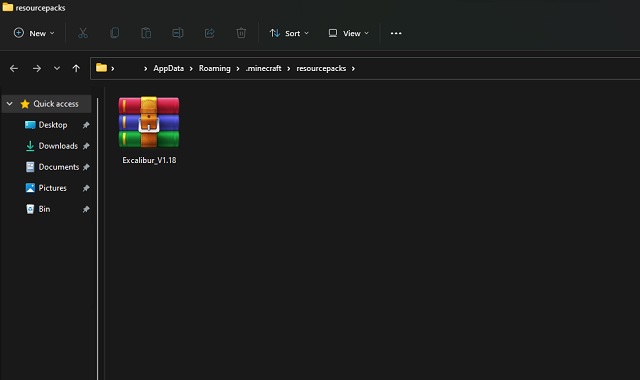 Minecraft లో రిసోర్స్ ప్యాక్ ఫోల్డర్